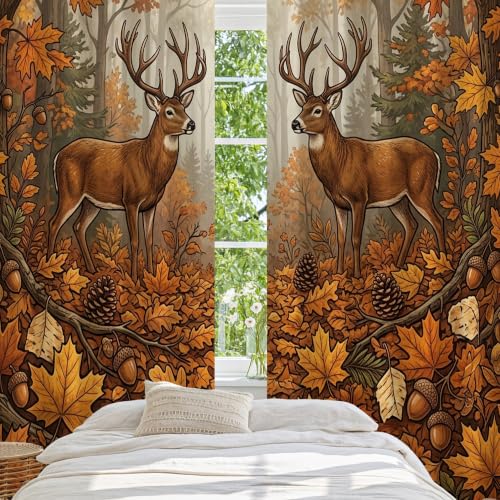 Rideaux occultants orange de style rustique chic aux finitions soignées