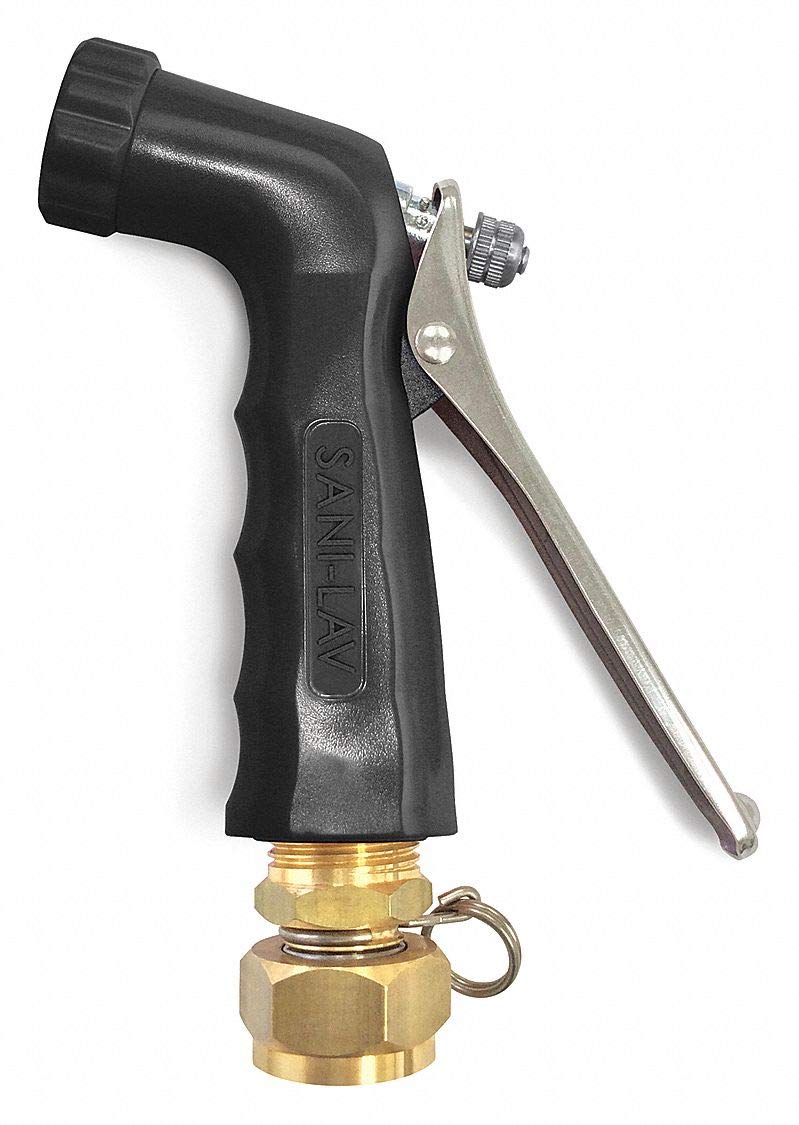 SANI-LAV 5-39/64"L Zinc, Brass, Stainless Steel Spray Nozzle, Black