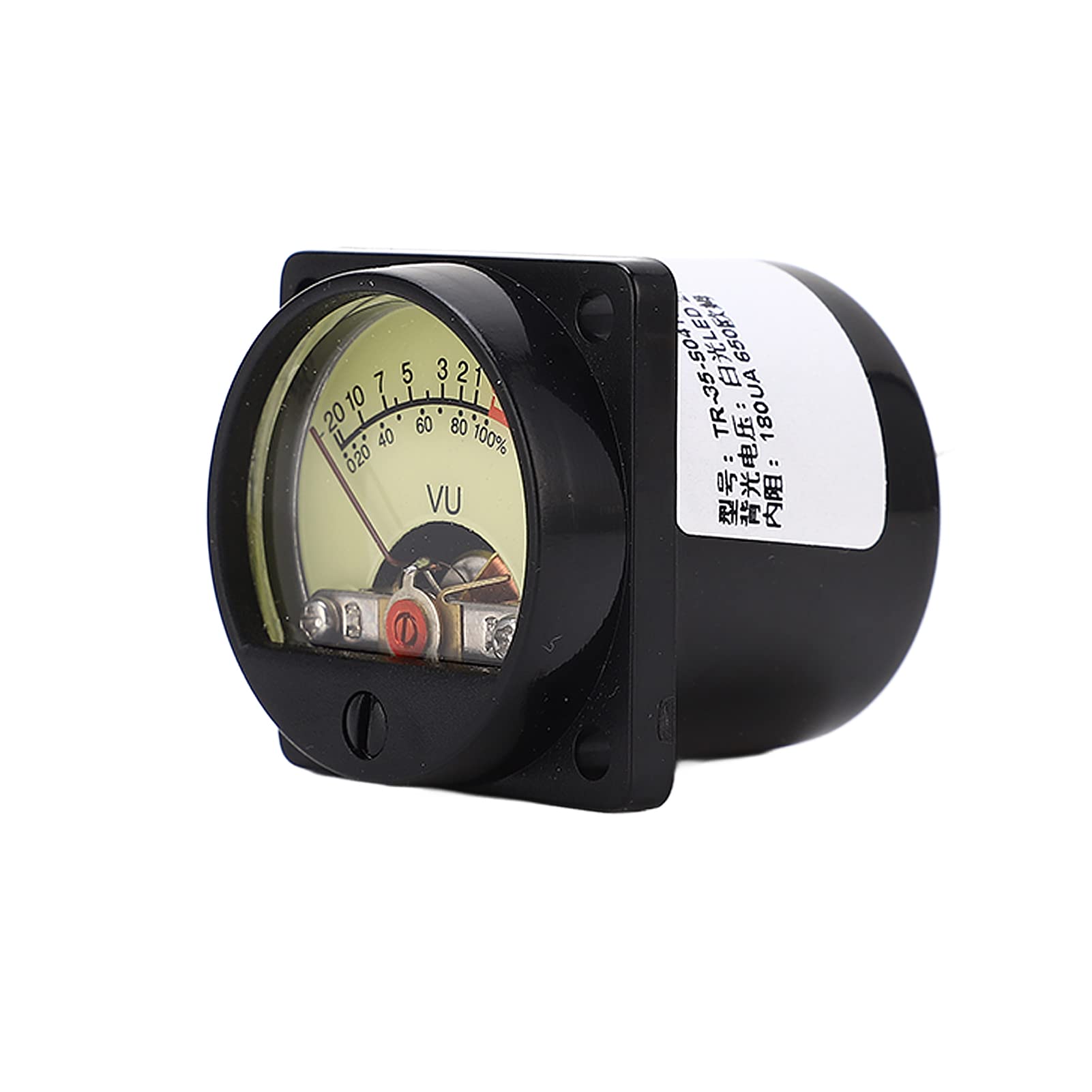 KIMISS Vu-mètre de Haute Précision avec Cadran Pointeur Jaune et Rétroéclairage LED Blanc pour Applications Audio de Panneau d'amplificateur