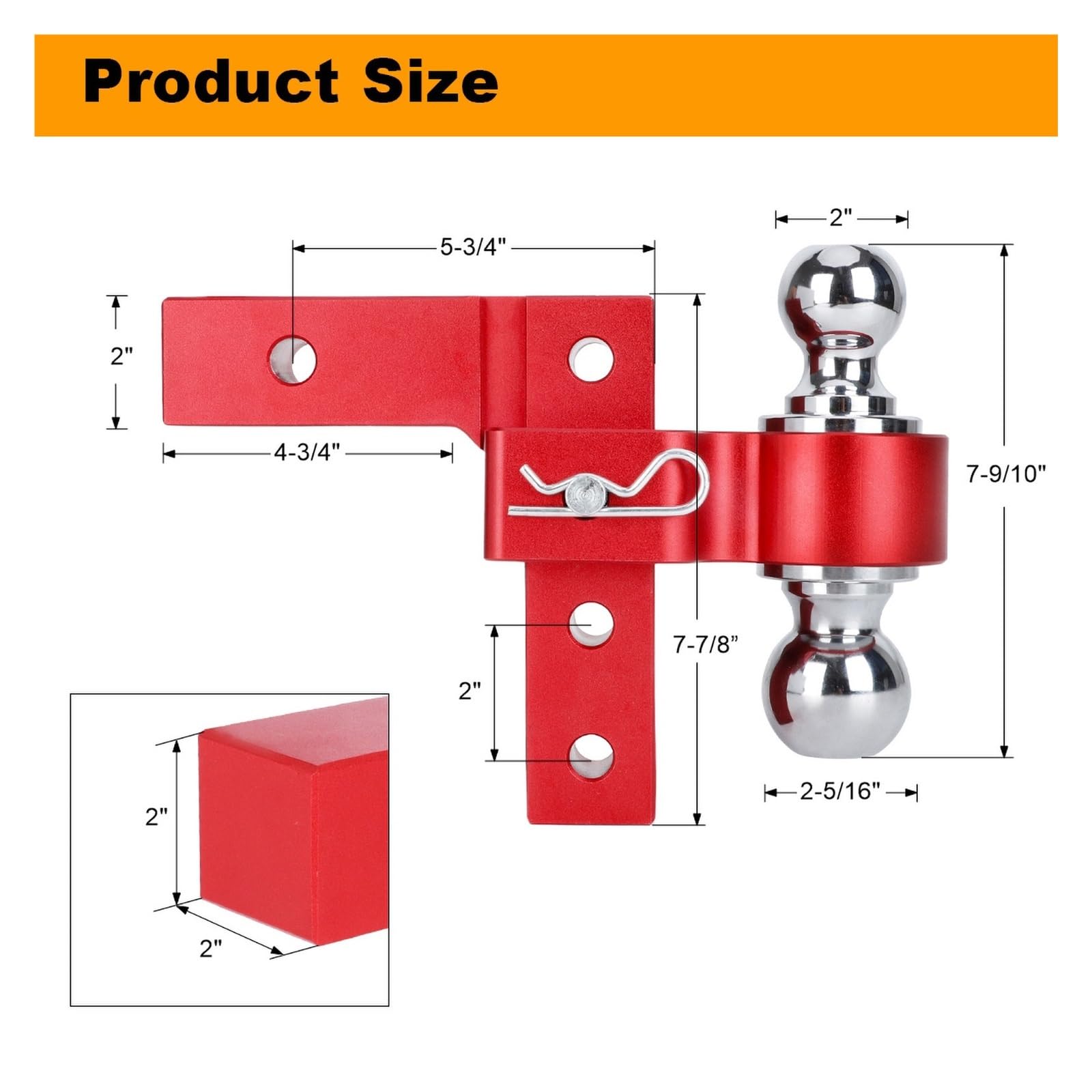 Attacco per rimorchio, Gancio For Rimorchio Gancio Cromato Con Traino A Sfera Da 2 Pollici Gancio Di Traino For Auto For Impieghi Gravosi Parti For Camper Camper Caravan Accessori For Camper(Silver)