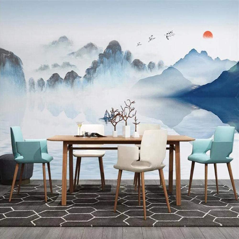 Papier peint mural 3D adhésif anti-bulles décor montagne 350x256 cm salon enfant