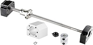 Ball Screw CNC Parts SFU1605 RM1605 16mm 750mm with Metal Deflector Ball Screw nut BK/BF12 End Supports Ball NUT HOUSINGS 1pcs Coupler with end Machining,Length Approx 29.52inch/750mm