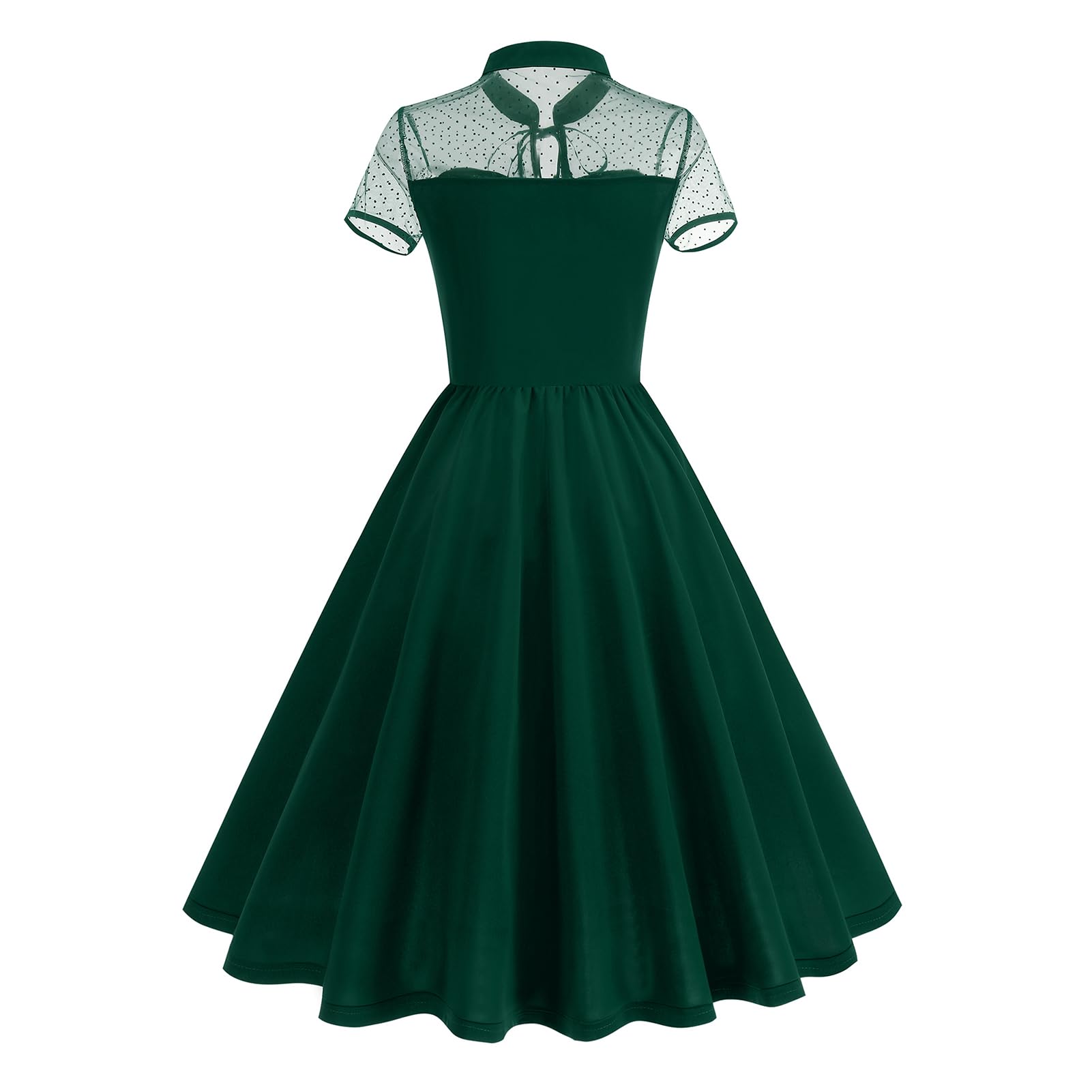 Robe vintage gothique à pois en maille à manches courtes Audrey rétro rockabilly robe de bal cocktail soirée années 50 et 60