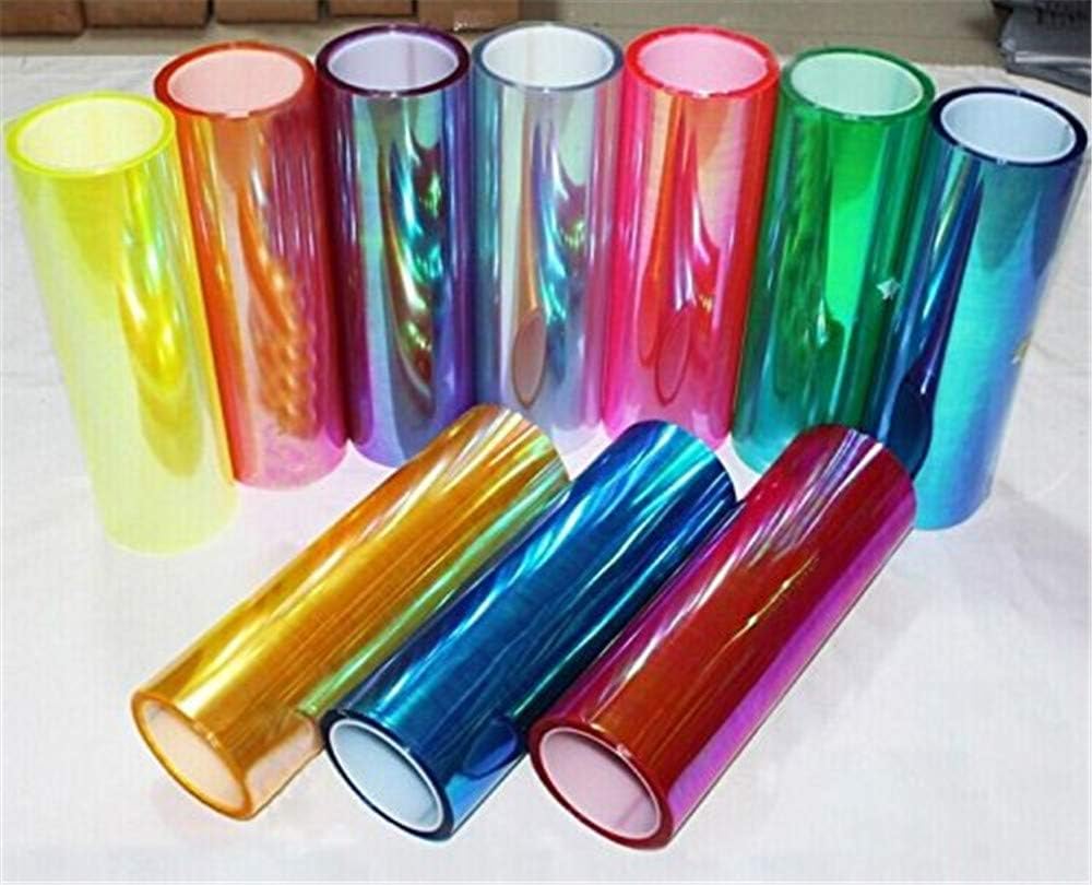 DIYAH 12 X 48 inches Self Adhesive Shiny Chameleon Headlights Tail Lights Fog Lights Films,Film Sheet Sticker,Tint Vinyl Film with Hand Tools (Red)