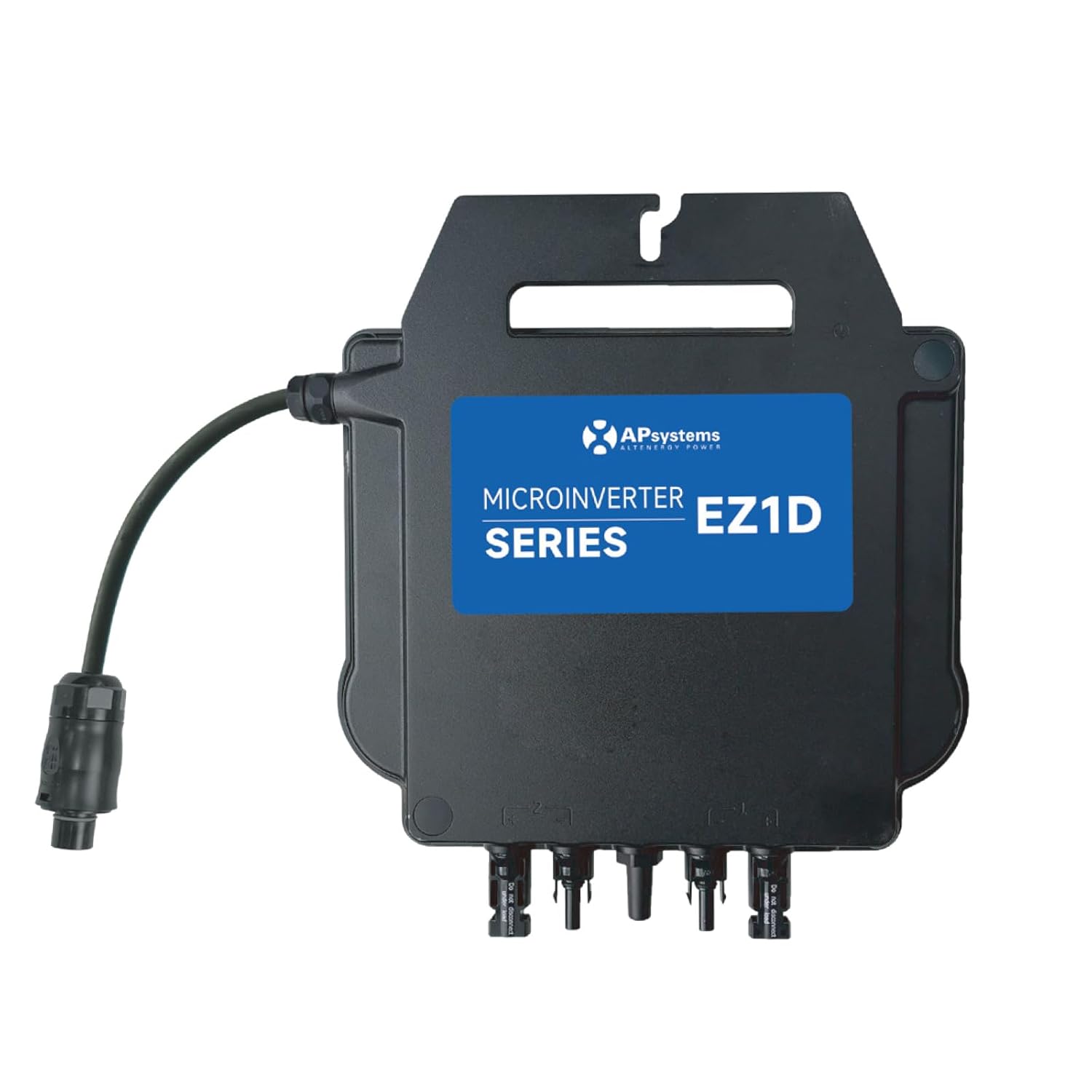 Diagram showing solar panel to micro-inverter to home grid connection