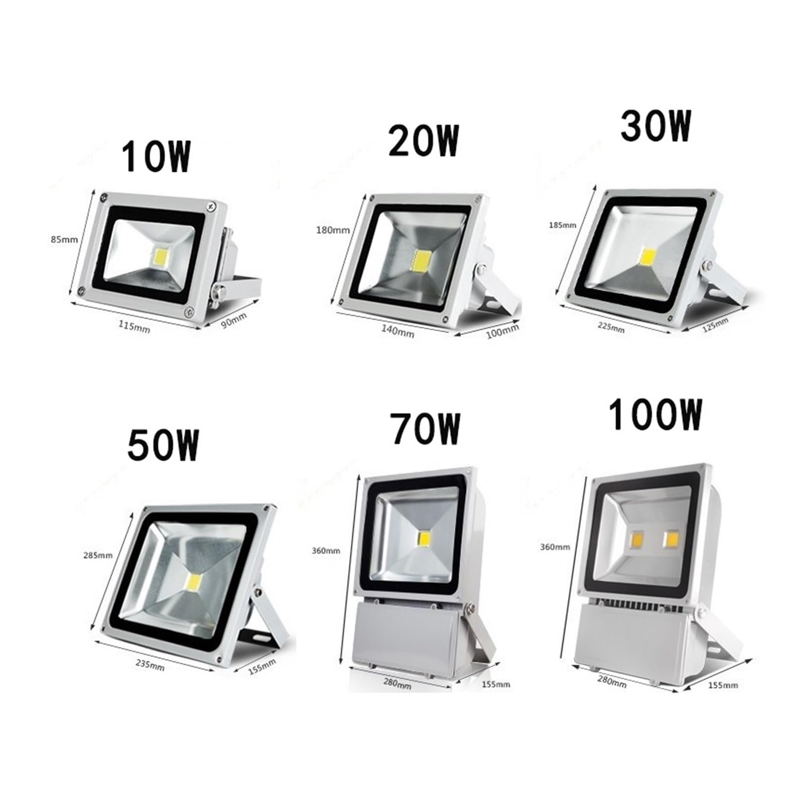Wodoodporne Światło Halonowe LED 10w 20w 30w 50w IP65 Lampa Reflektorowa Reflektor Oświetlenie Ogrodowe Na Zewnątrz Zewnętrzne Garaż ogrodowy(6000K,20W Grey shell)