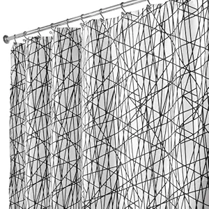 InterDesign Abstract Shower Curtain, 180 x 200 cm, Black/White