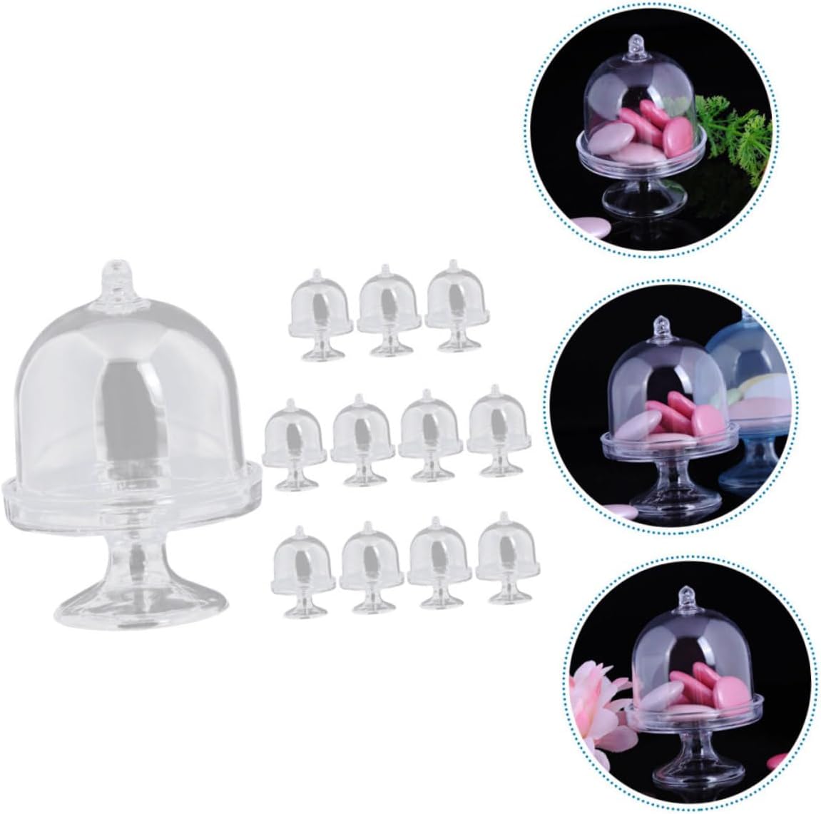 12pcs Transparent Candy Display Box Lid for Birthday Wedding and Holiday Parties Gathering Tray for Desserts and Treats