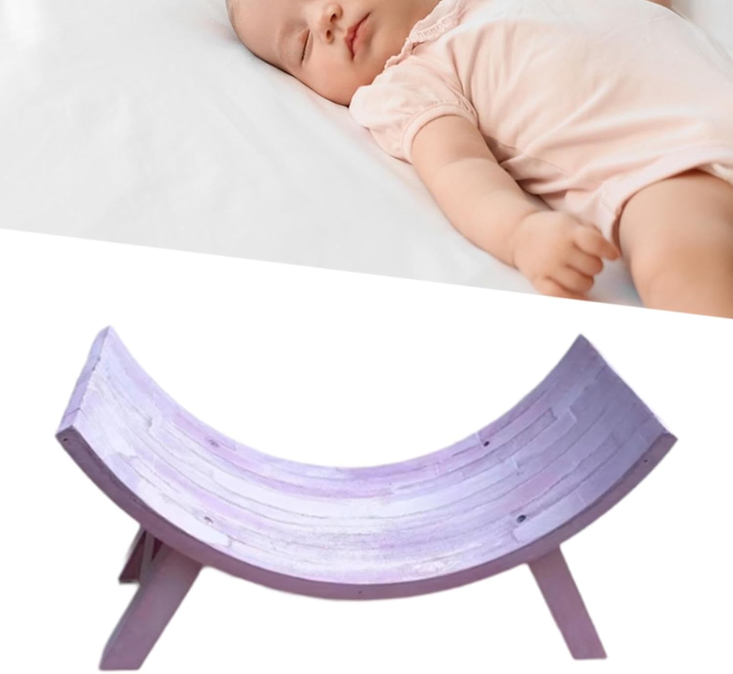 Newborn Photography Chair Photography Props Decoration Wooden Stool for 0-3 Months Photos, Pink