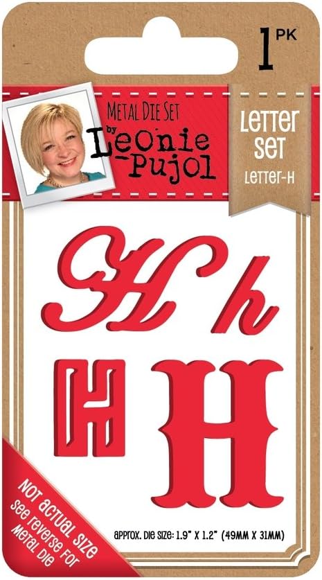 Leonie Pujol Metal Die-Letter Set-H, Silver, 11.1 x 6.8 x 0.2 cm
