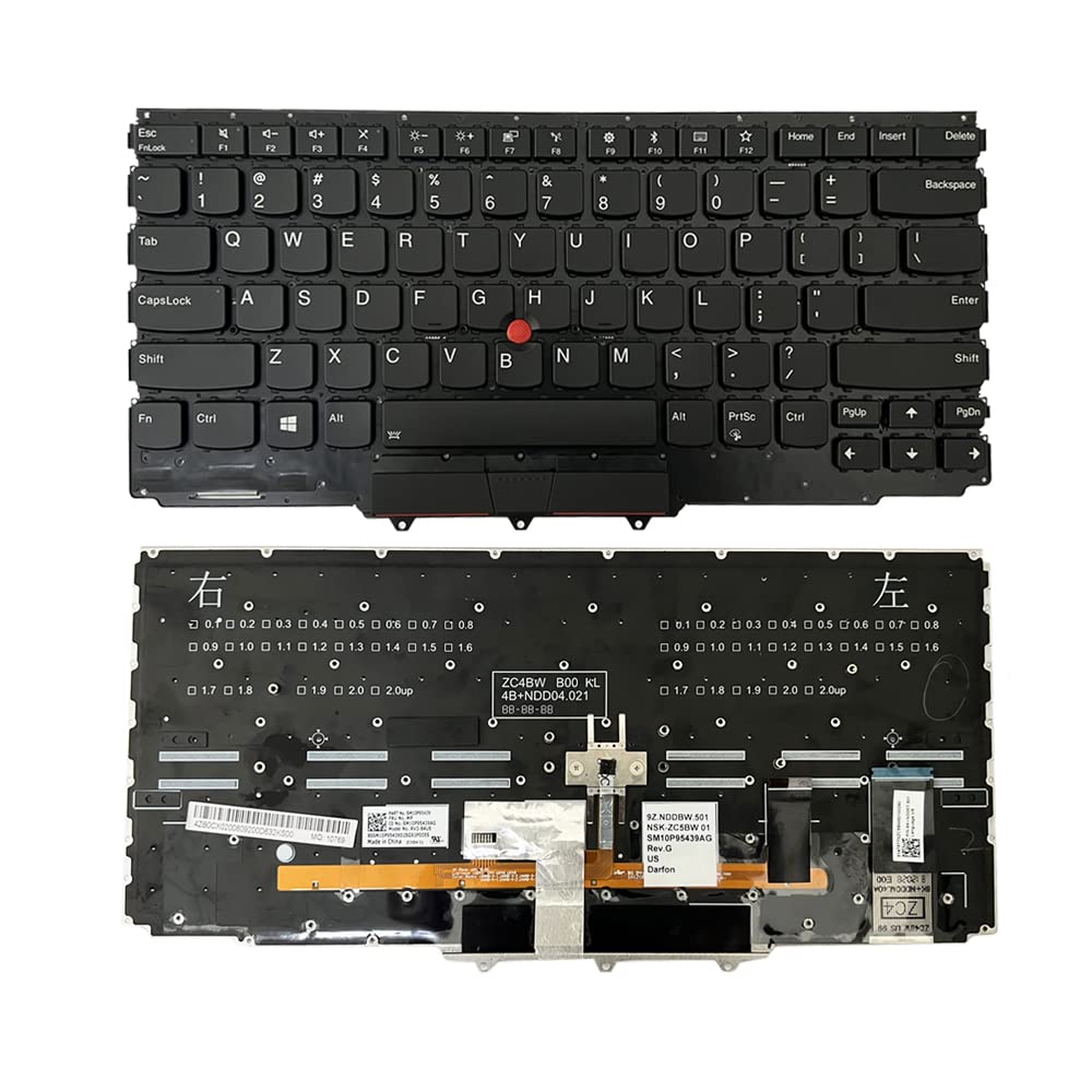 Zahara US Keyboard w/Backlit for Lenovo ThinkPad X1 Yoga 2nd Gen 2