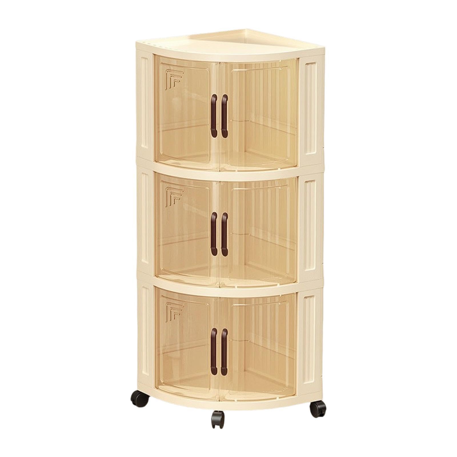 Yajuyi Multifunktionaler Aufbewahrungswagen, Snack Organizer, Eckrollwagen für Kommode, Bastelbedarf, Schmuck Und Kosmetik, 3 Stufen