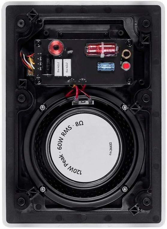 Monoprice 2-Way Carbon Fiber In-Wall Speakers - 6.5 Inch (Pair) With Magnetic Grille And Ribbon Tweeter - Amber Series