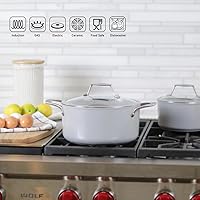 Vista 4 de TECHEF - Colección CeraTerra, olla de sopa de 5 cuartos de galón de cerámica antiadherente con tapa de vidrio (libre de PFAS, PTFE y PFOA)