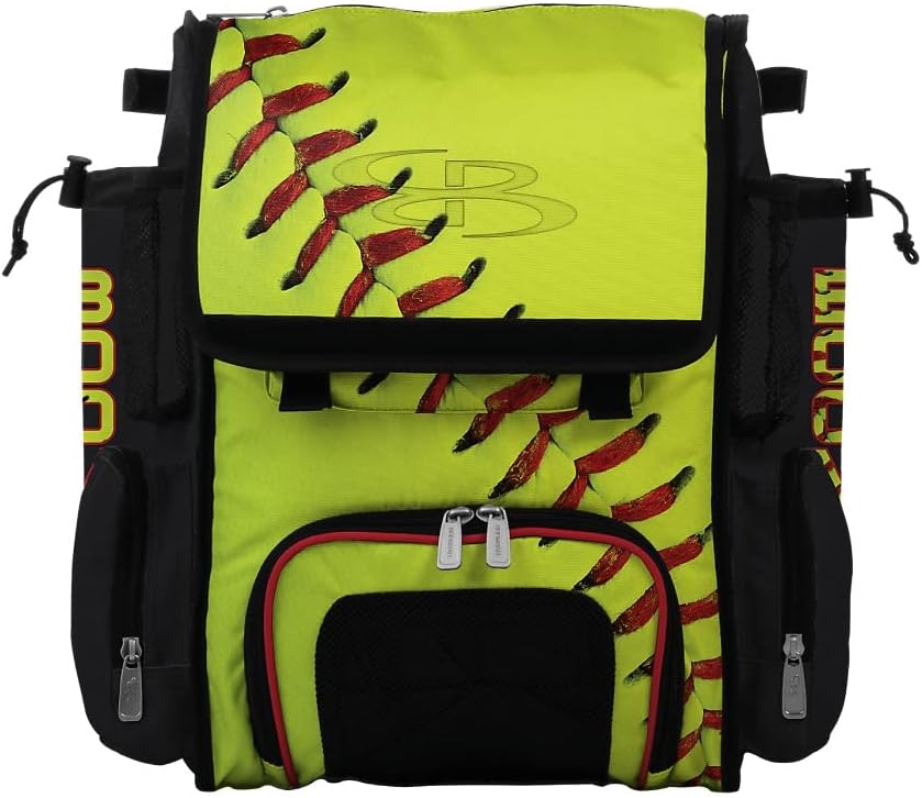 Boombah Mini Superpack Bat Pack - 8" x 12.5" x 18" - Homerun Softball Optic Yellow/Black/Red