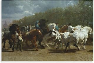 Rosa Bonheur-The Horse Fair Home Decor Poster Wall Art Hanging Picture Print Bedroom Decorative Painting Posters Room Aesthetic 08x12inch(20x30cm)