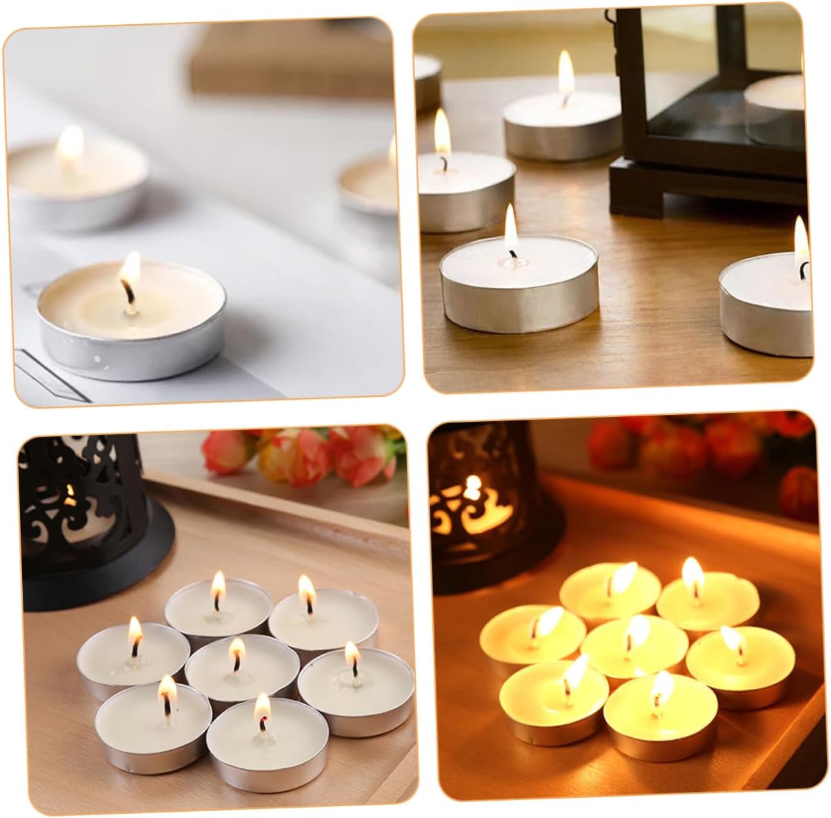 100pcs Tealight Candles Scented Round Candles for Weddings and Home Decor for Romantic and Daily Use Clean Burning