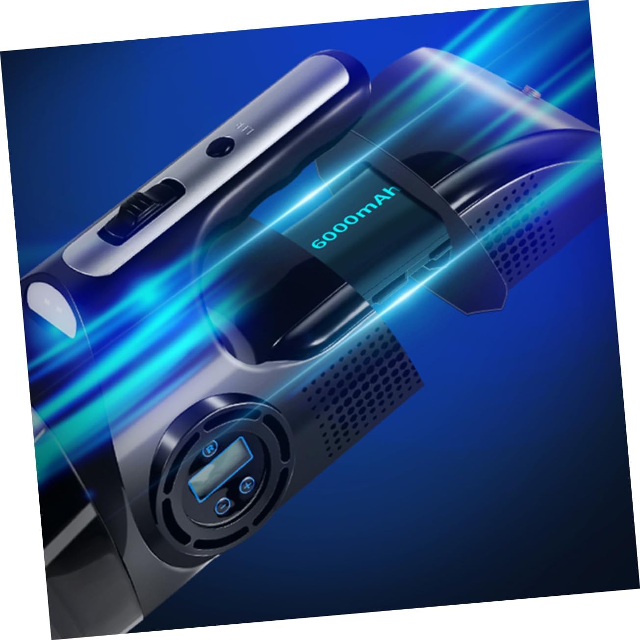 120W 12V Car Vacuum Cleaner Air Pump Digital Tire Pressure Gauge Compact Handheld Dust Catcher for Vehicles LED Light for Night Use