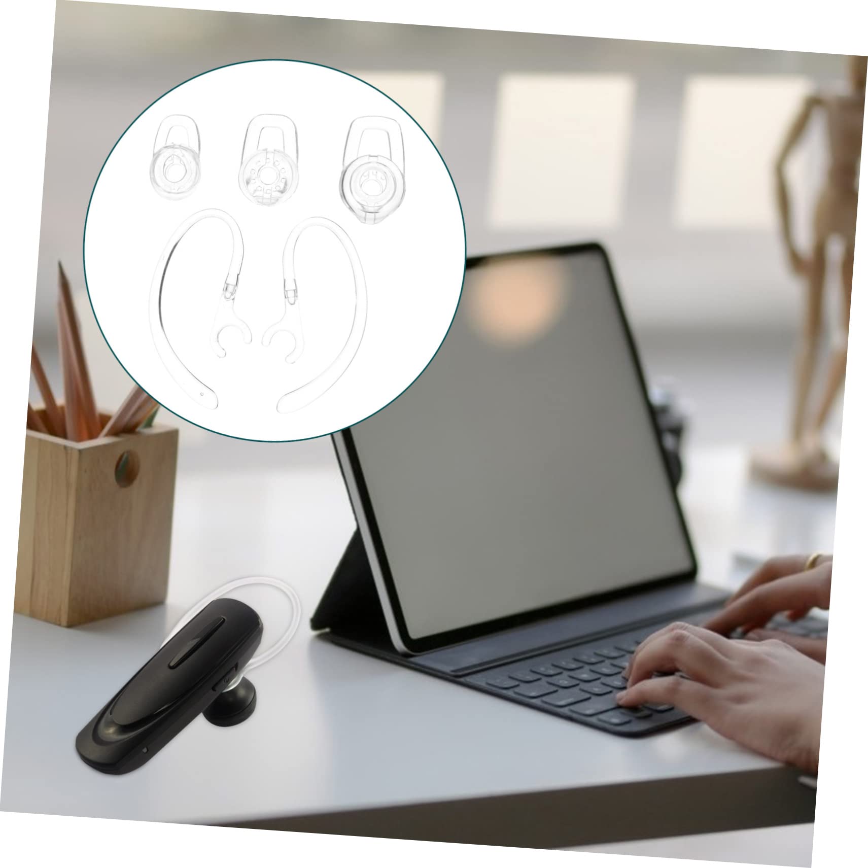 KOMBIUDA 2 Series Auriculares De Gel Transparentes De Puntas Y Ajustables Compatible con Auriculares Inalámbricos Aislamiento 20 Piezas*2