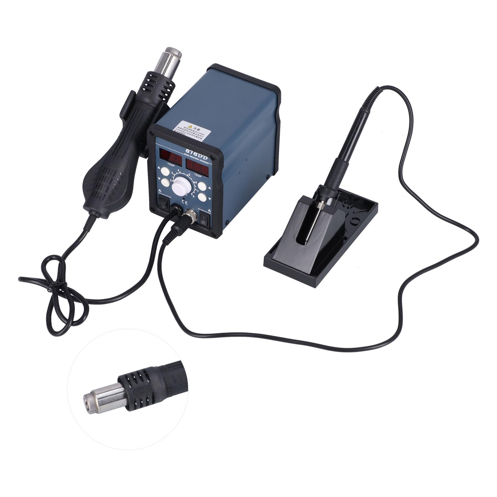 FTVOGUE 878DD Station de Soudage et de Dessoudage à Air Chaud 2-en-1, ESD