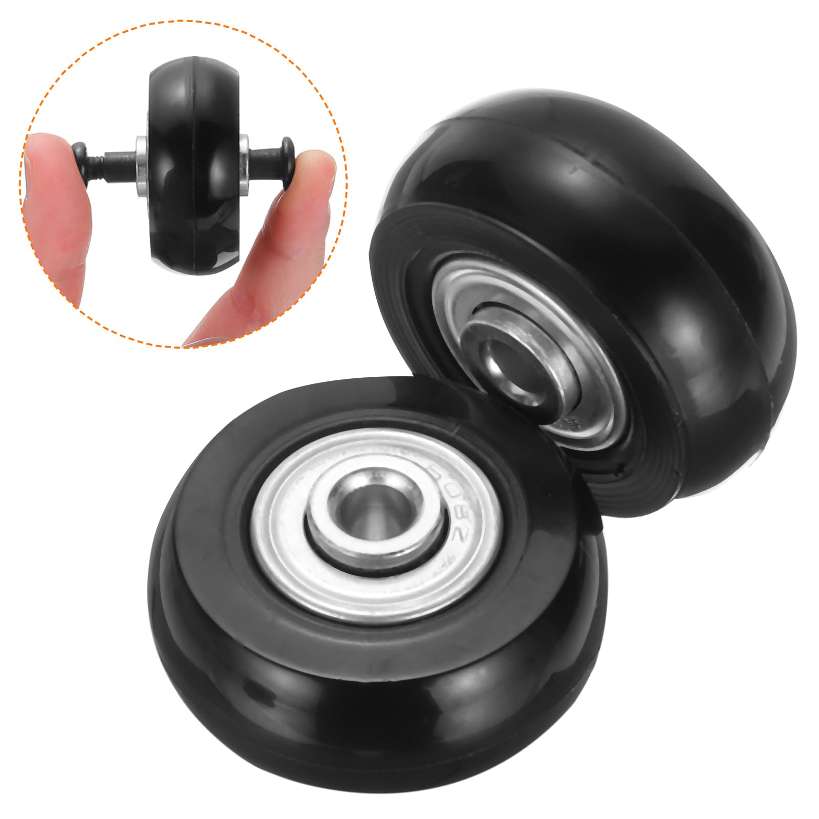Lot De 2 Roulettes De Rechange Pour Valises En Polyuréthane 50 X 18 Mm - Roues Pivotantes Noires