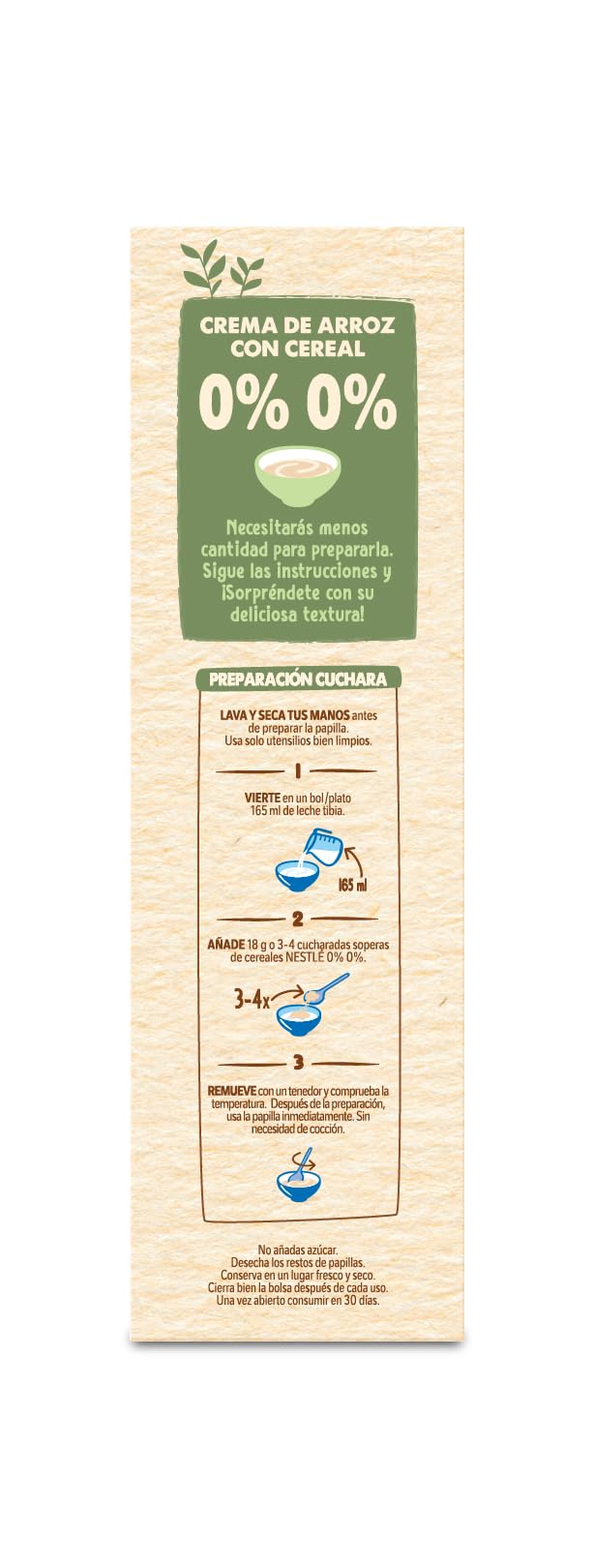Nestlé 0% 0% Crema De Arroz Y Sin Gluten, A Partir De Los 6 Meses, 450 G