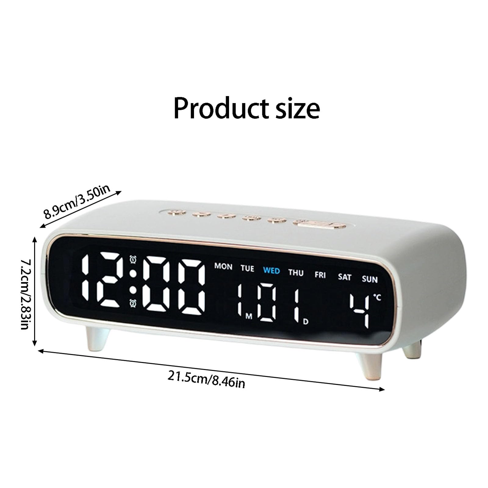 Reloj Despertador Digital Multiusos con función de retroiluminación de Pantalla LED Clara y configuración de Alarma múltiple para Cualquier habitación Reloj Digital Delgado