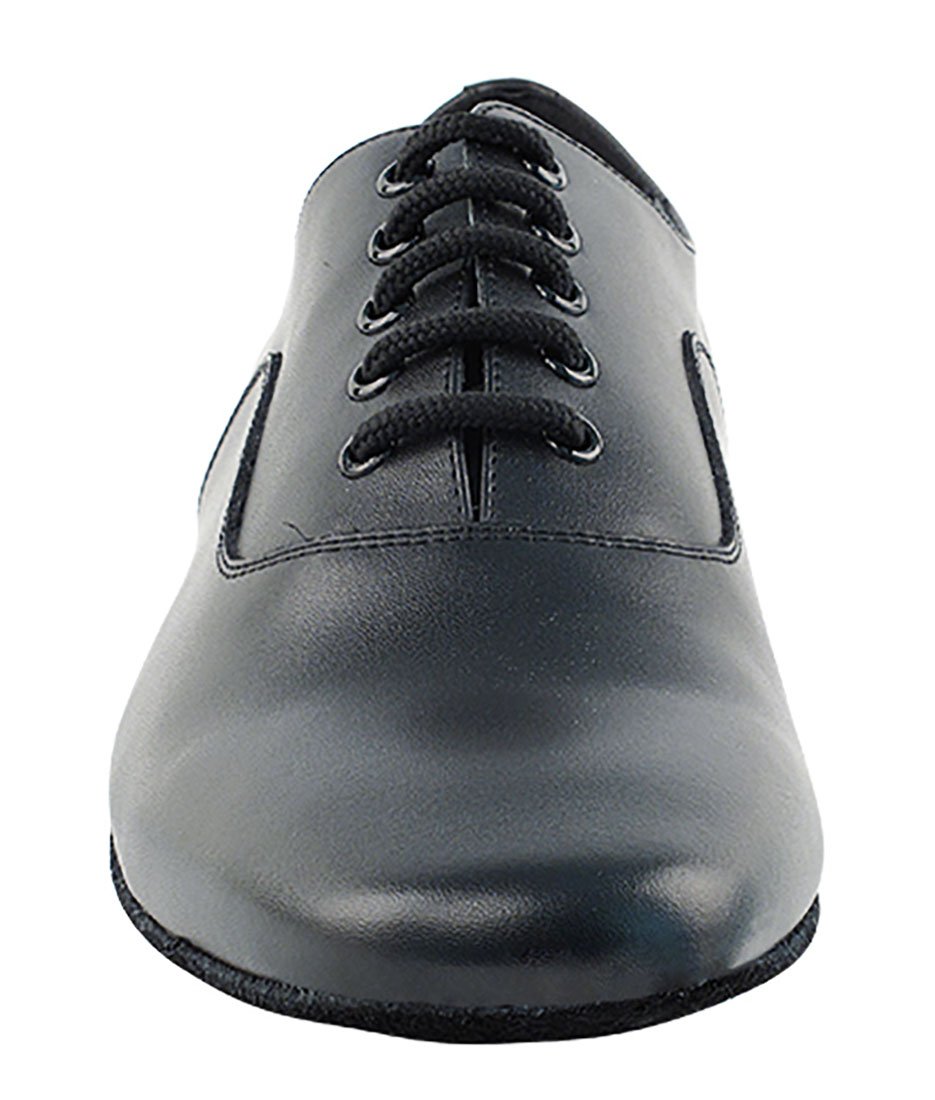 Very Fine Dance Shoes - Mens Standard, Smooth, Waltz Ballroom Dance Shoes - S301-1-inch Heel and Foldable Brush Bundle - Black Leather - 10