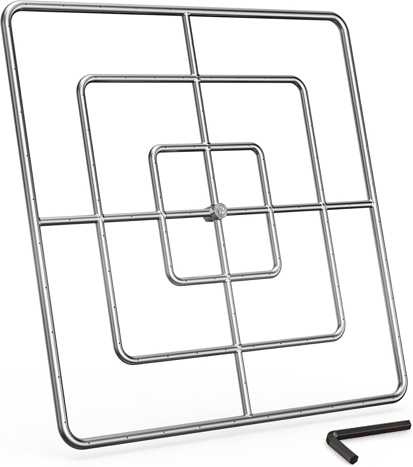 onlyfire - Anillo cuadrado de 36 pulgadas para fogata de gas natural y propano y chimenea, quemador de acero inoxidable 304 para interiores y
