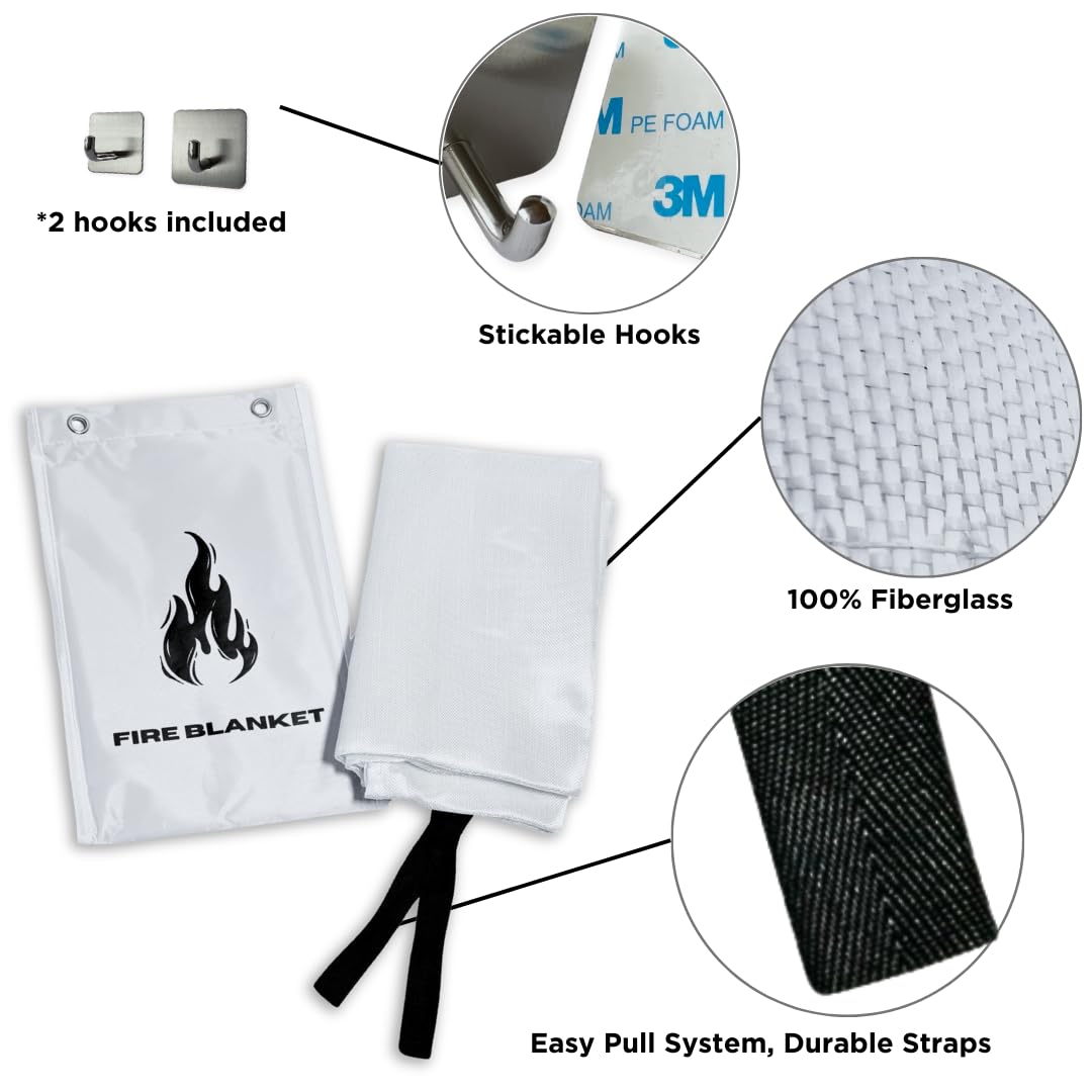 1 manta ignífuga para la seguridad del hogar, manta de emergencia contra incendios para cocina, manta ignífuga de fibra de vidrio, manta ignífuga de seguridad para el hogar, cubierta de lona