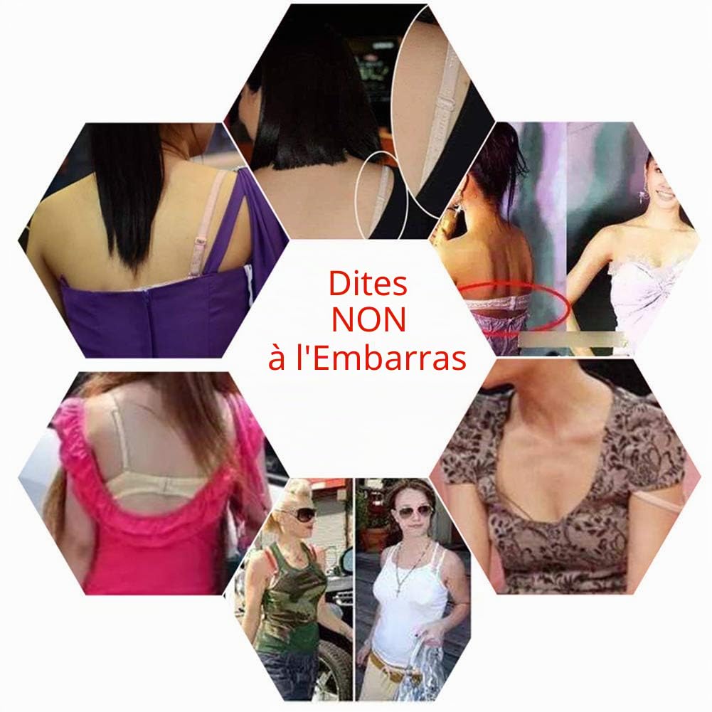 Strapless Bra with Clear Back Invisible Strap Push Up Padded Underwire Backless Halter Bralette 34B, Beige