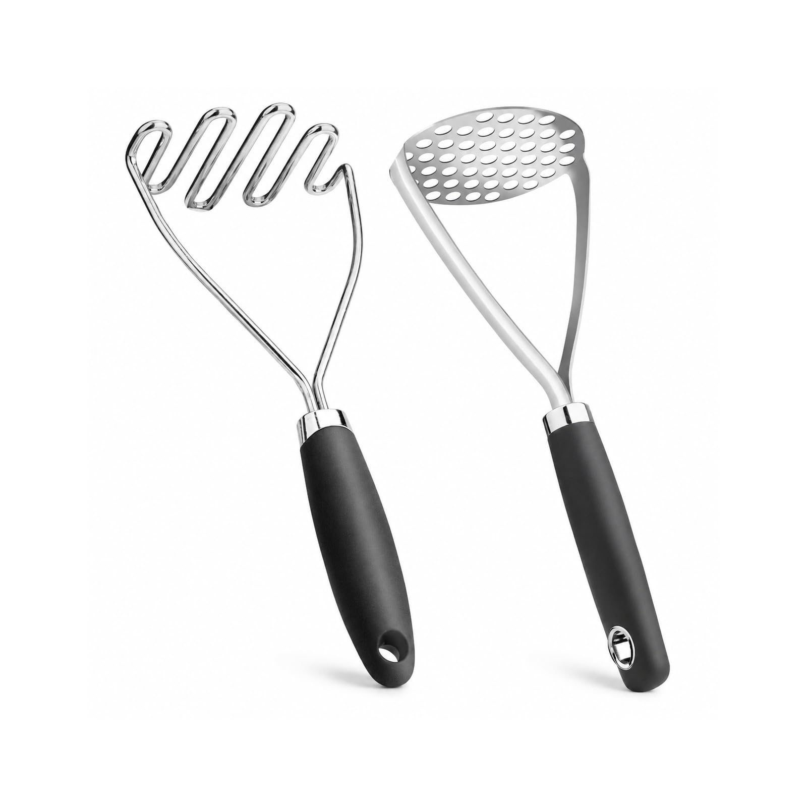 2 Pack Potato Mashers, Stainless Steel Food Masher Food Grade
