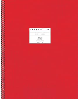 Passantino Spiral Book 12-Stave Manuscript Paper | 96 Pages of High-Quality Staff Paper for Composers, Students and Teacher | Durable Spiral-Bound ... Notation Practice (Passantino Music Papers)