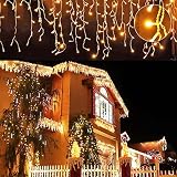 Tubiaz Eisregen Lichterkette Außen 600 LED 15m, LED Lichtervorhang mit 8 Beleuchtungsmodi, IP44 wasserdicht für Innenausstattung Außenbereich Schlafzimmer Hochzeit Weihnachten Party, Warmweiß