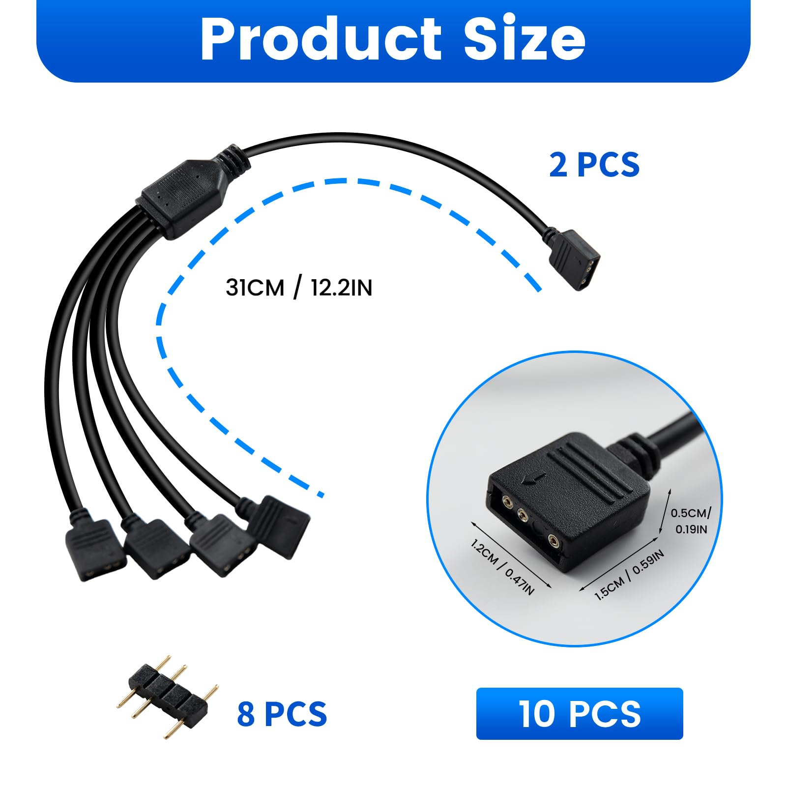 Cavo Splitter da 1 a 2 LED Cavo Divisore striscia LED RGBW Connettore