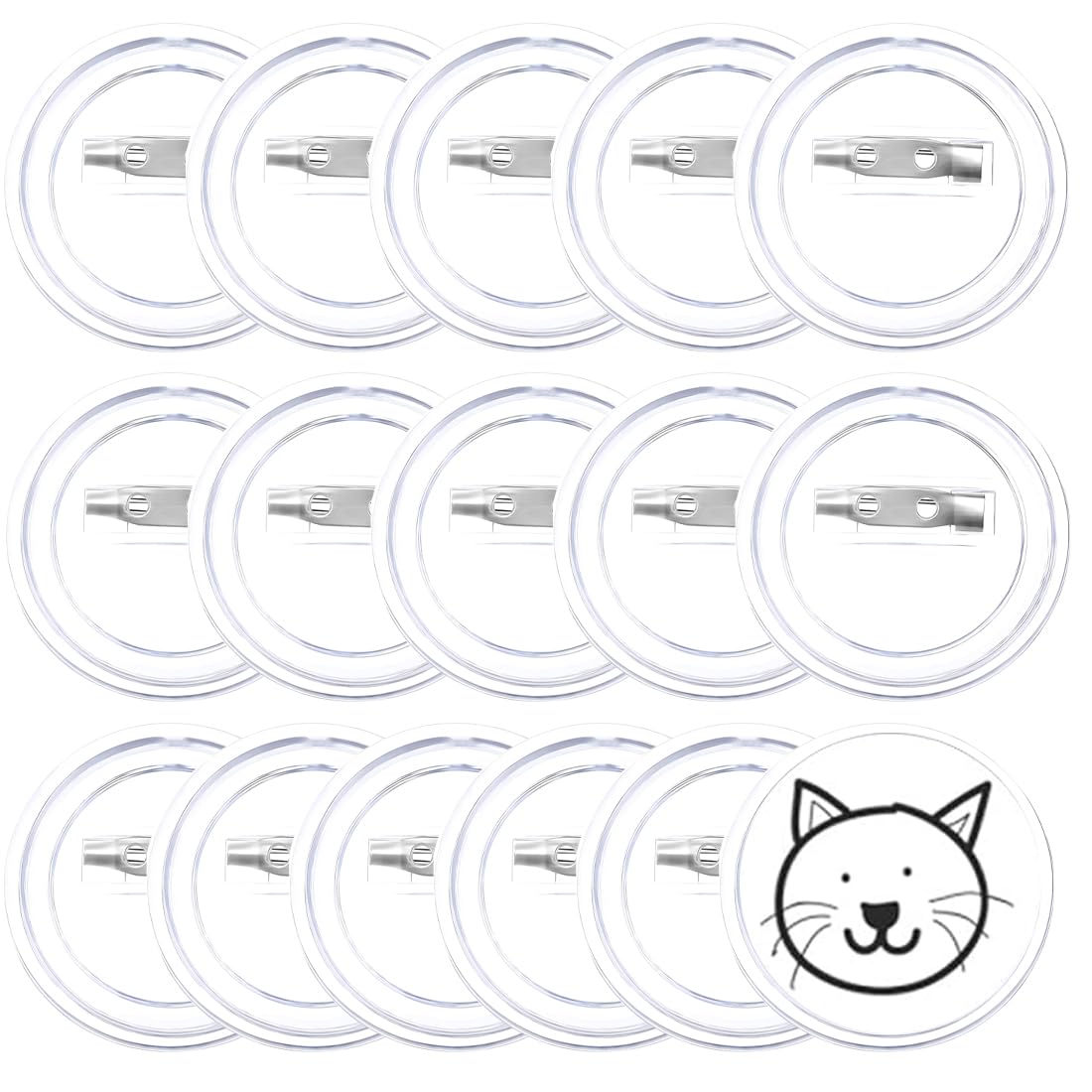 Chapas Personalizadas Transparentes 58mm con Alfiler, Chapas Plásticas Redondas para Bricolaje Niños