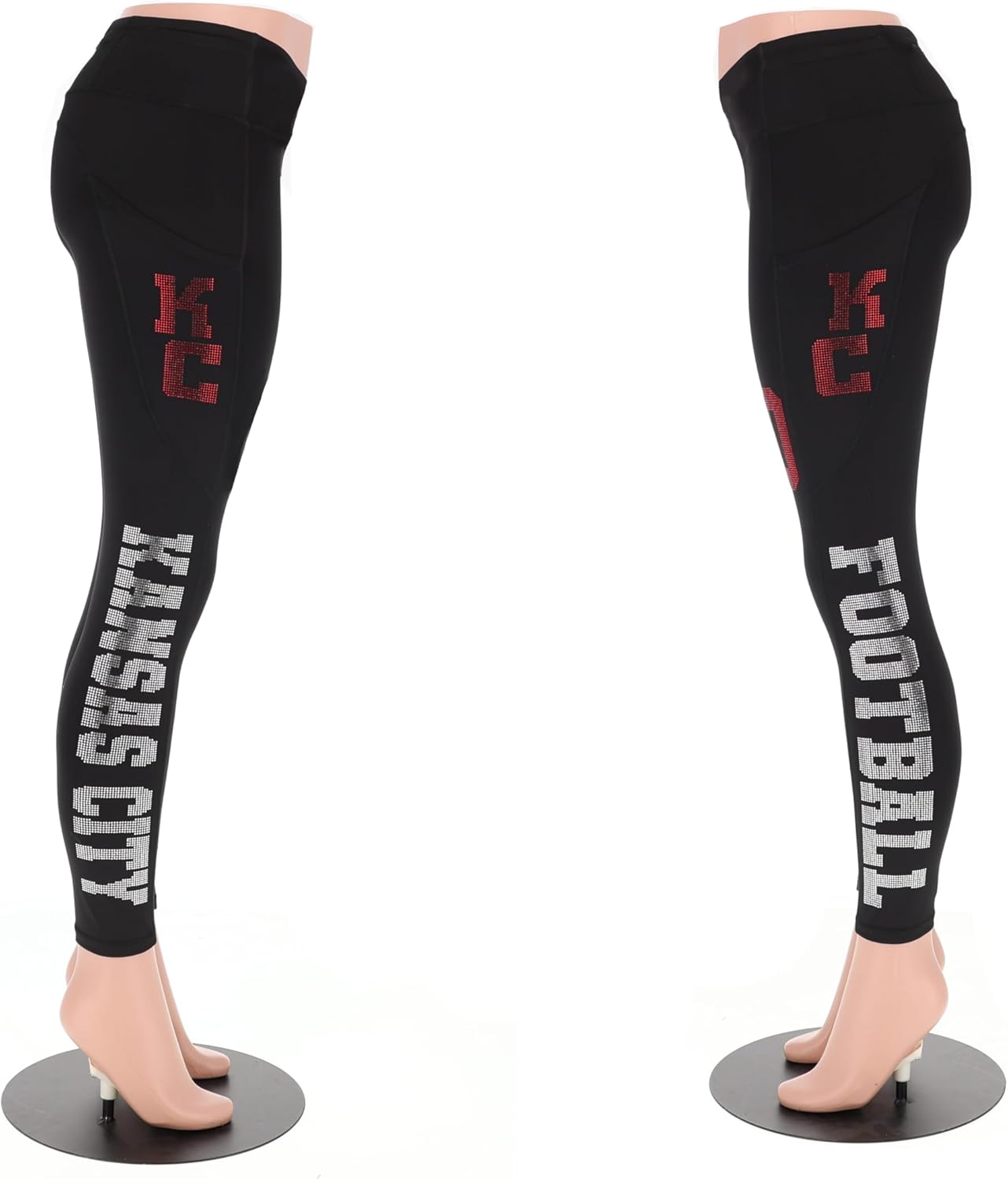 Retro Kansas City Yoga High Waisted Rhinestone Women's Activewear, Workout, Fashion, Gym, Yoga, Running Leggings