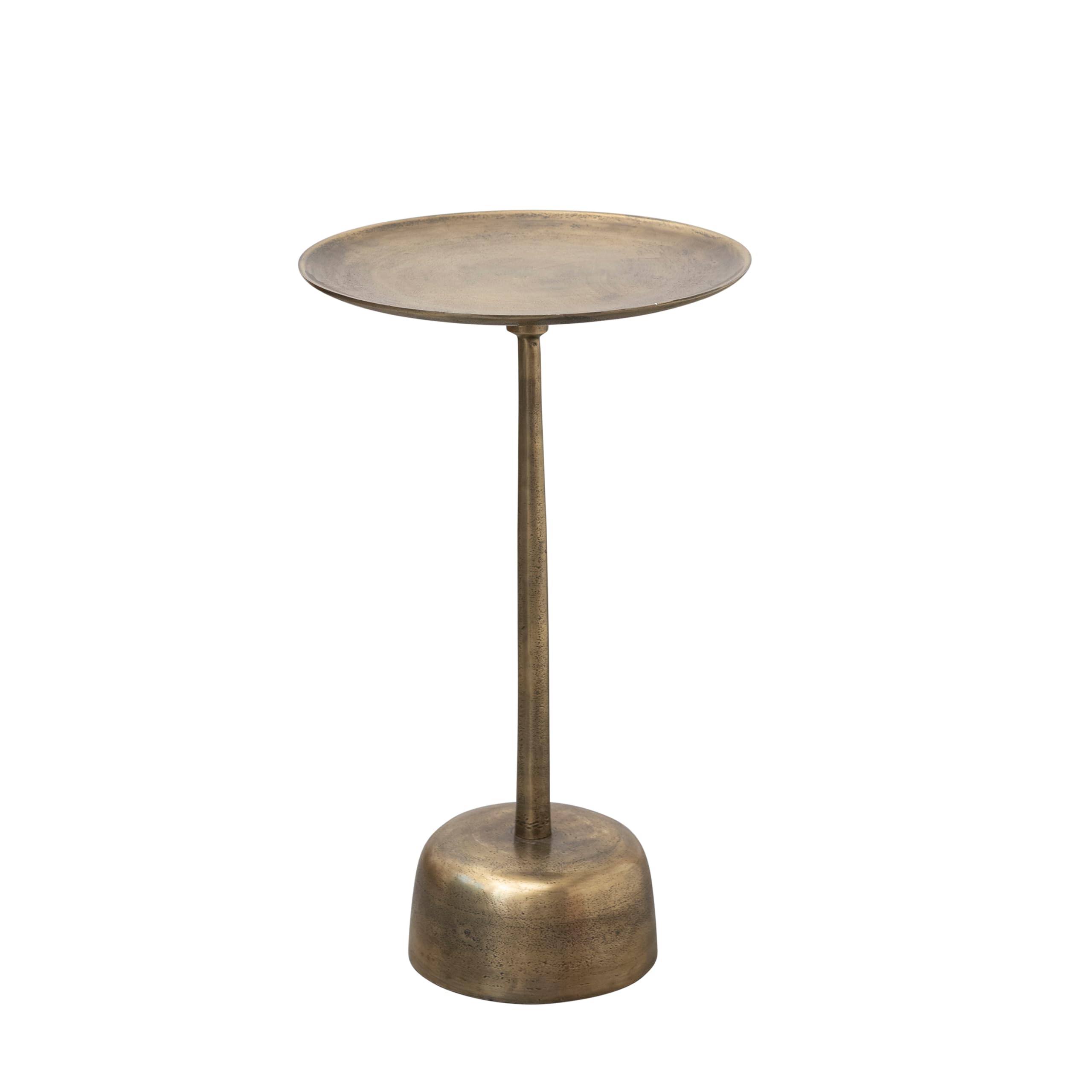 Vintage Aluminum Side Table, Antique Brass Finish