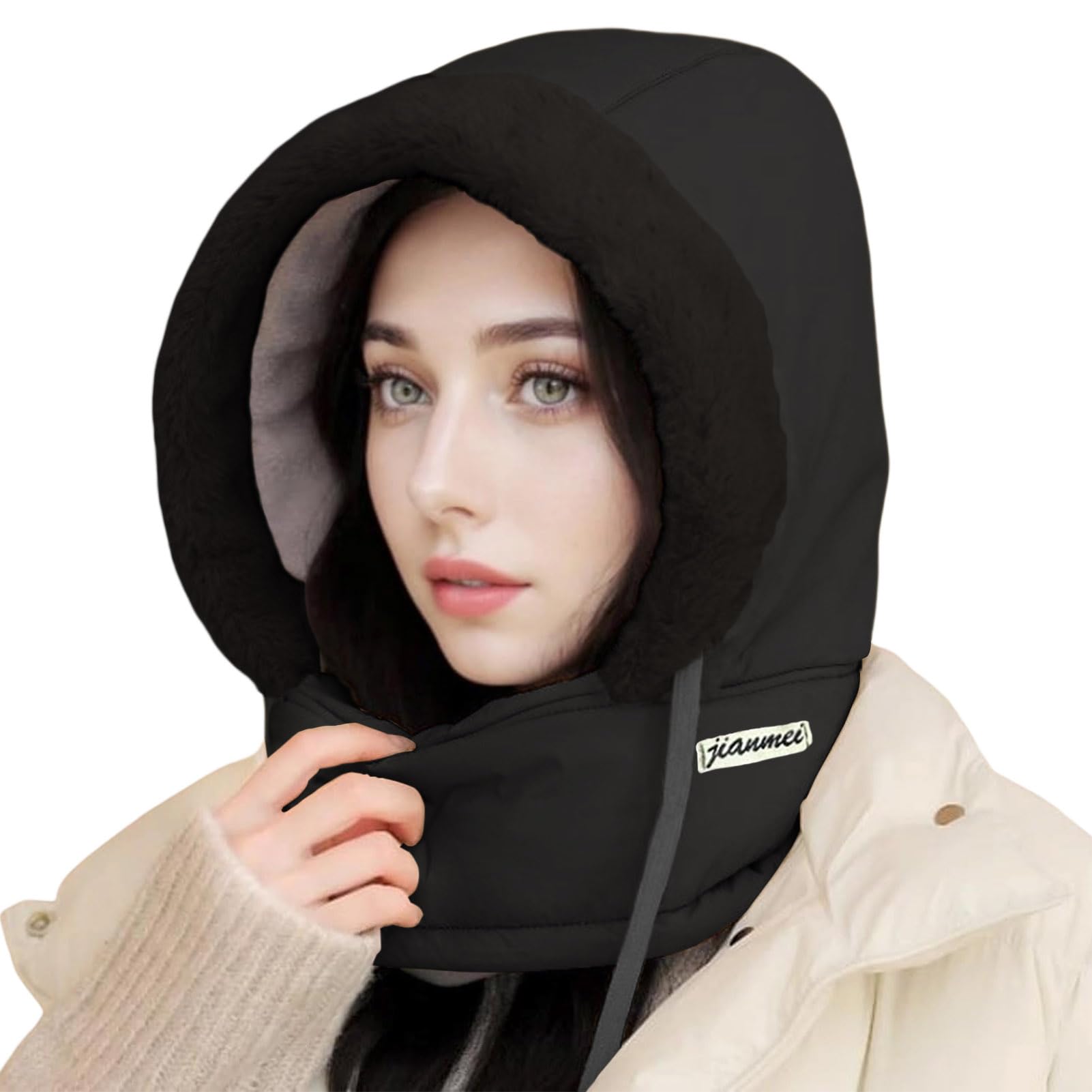 Rayson Gorro de Esquí de Invierno Cortaviento Pasamontañas para Mujer con Forro Cálido Sombrero Suelto Capucha Bufanda