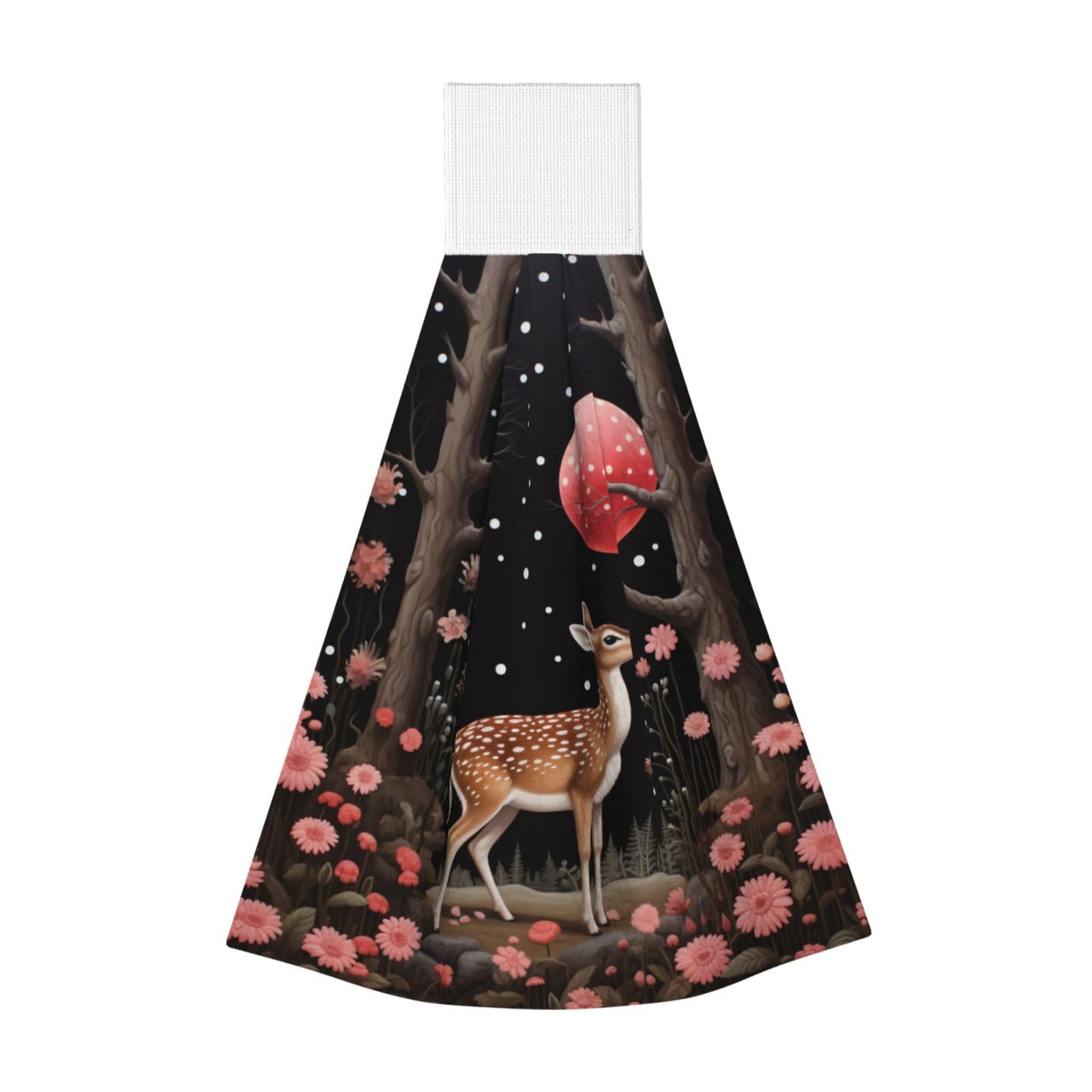ZQYTGFDC Lost Deer in the Flowers Highly Absorbent Dish Towels Soft Coral Fleece Wipe
