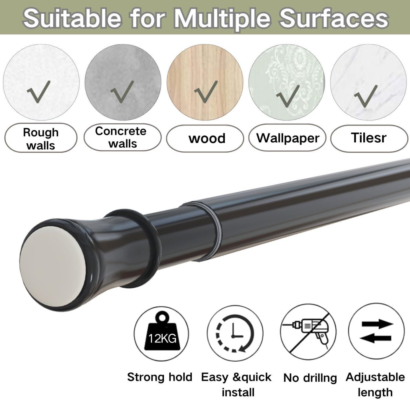 Tiranti Telescopici Piccoli - 3 Pezzi, Bianchi, Regolabili Senza Foratura - Foto 7