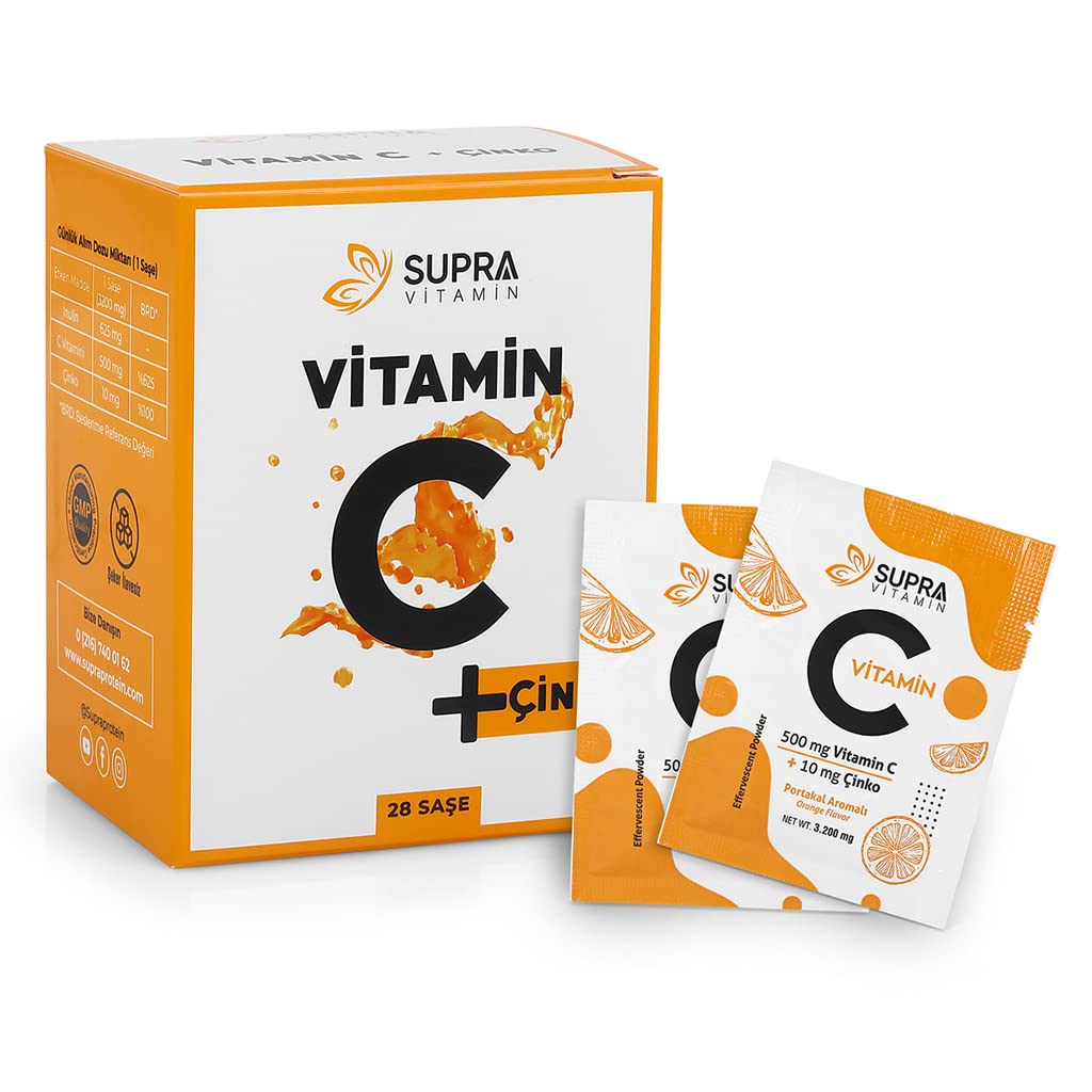 Supra Protein Supra Vitamin C + Çinko- Prebiyotik Inülin Ilaveli Toz Efervesan Saşe-28 Günlük Kür