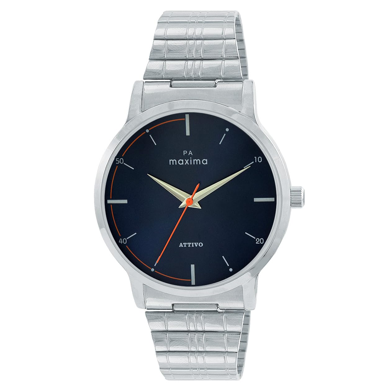 Maxima Stainless Steel Attivo Collection Analogue Watch For Men 66144Cmgi, Blue Dial, Silver Band (B0CVB378XT) Amazon Price History, Amazon Price Tracker