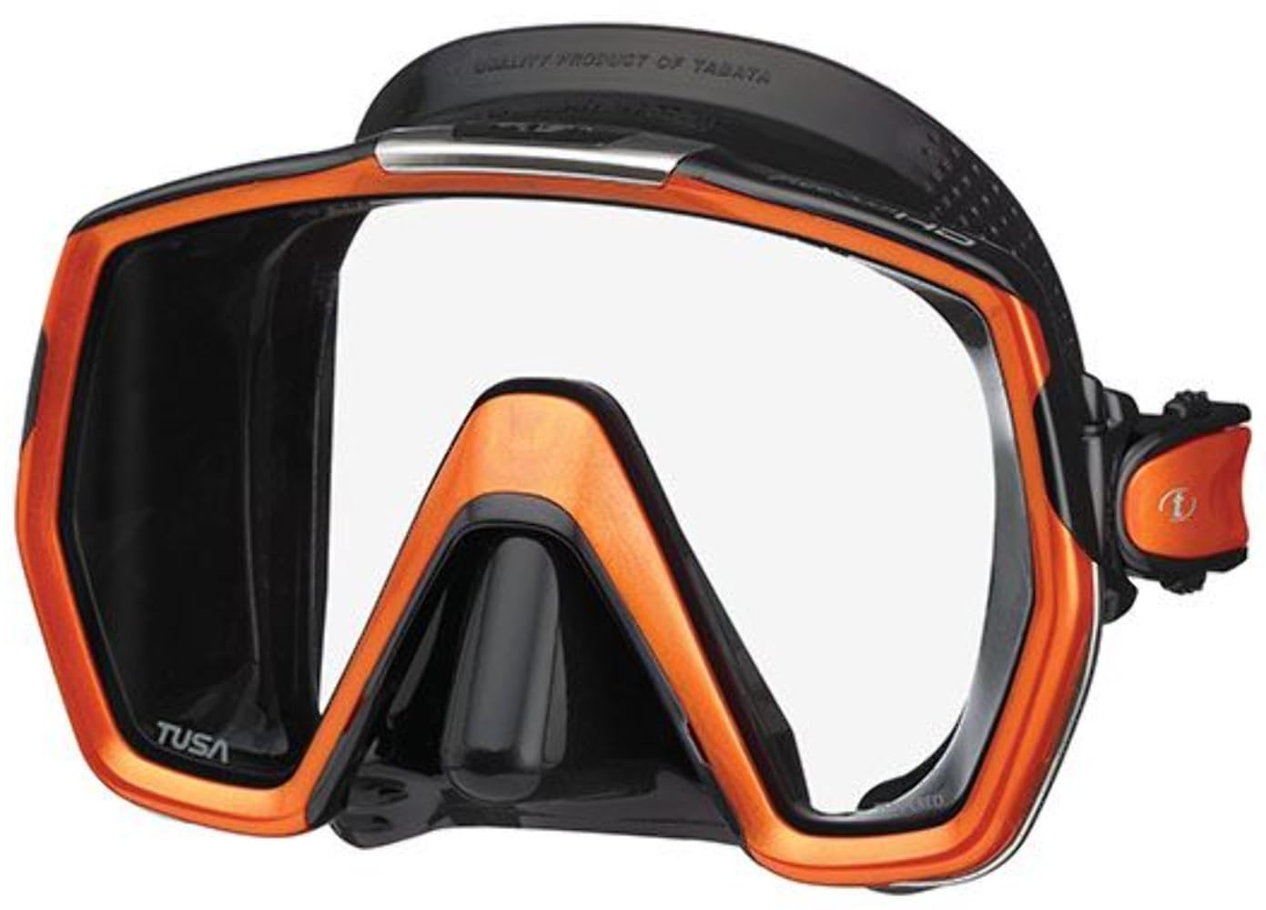 Tusa Freedom HD – Maschera sub subacquea snorkeling, Nero/Arancione