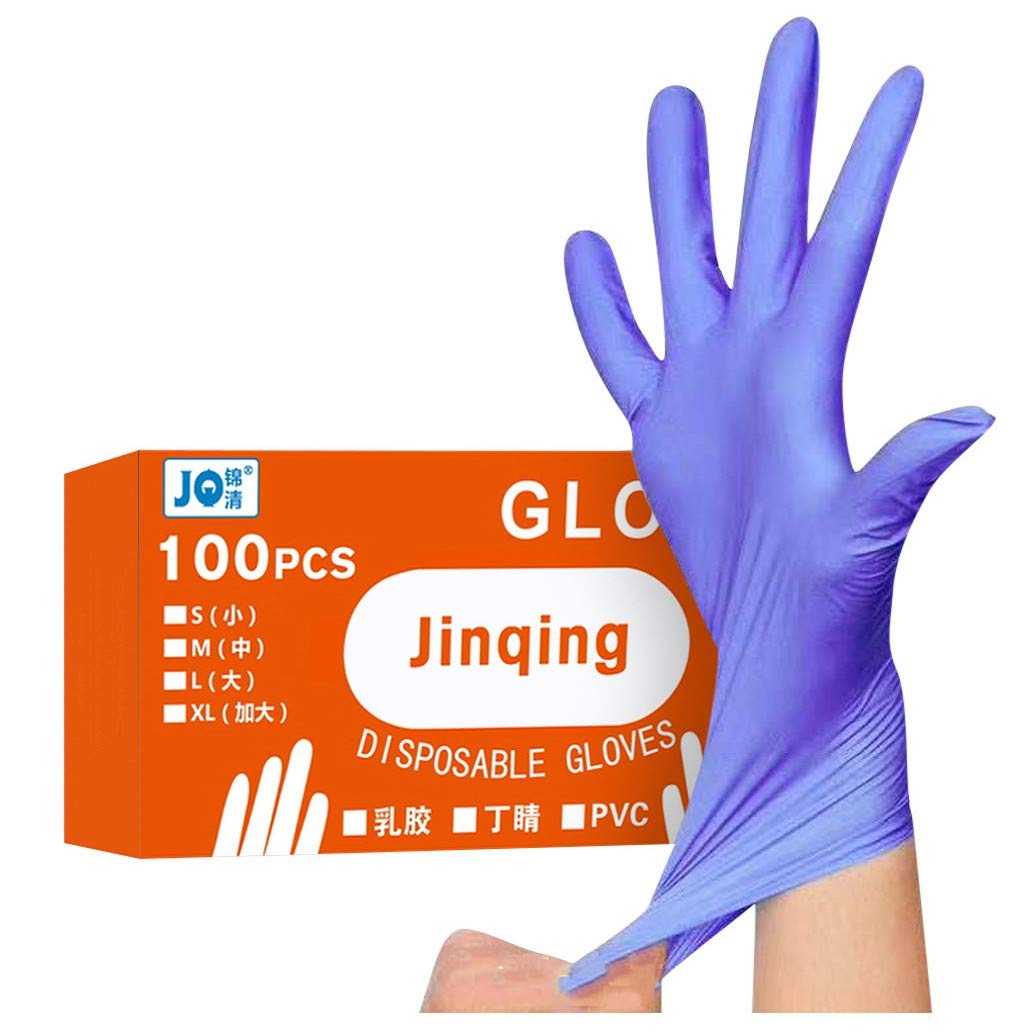 Nevera 100PC Comfortable Nitrile Disposable Gloves Powder Free Non-Slip Exam Gloves Industrial Blue Rubber Gloves