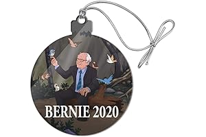 Bernie Sanders 2020 with Birds in The Forest Retro Cartoon Acrylic Christmas Tree Holiday Ornament
