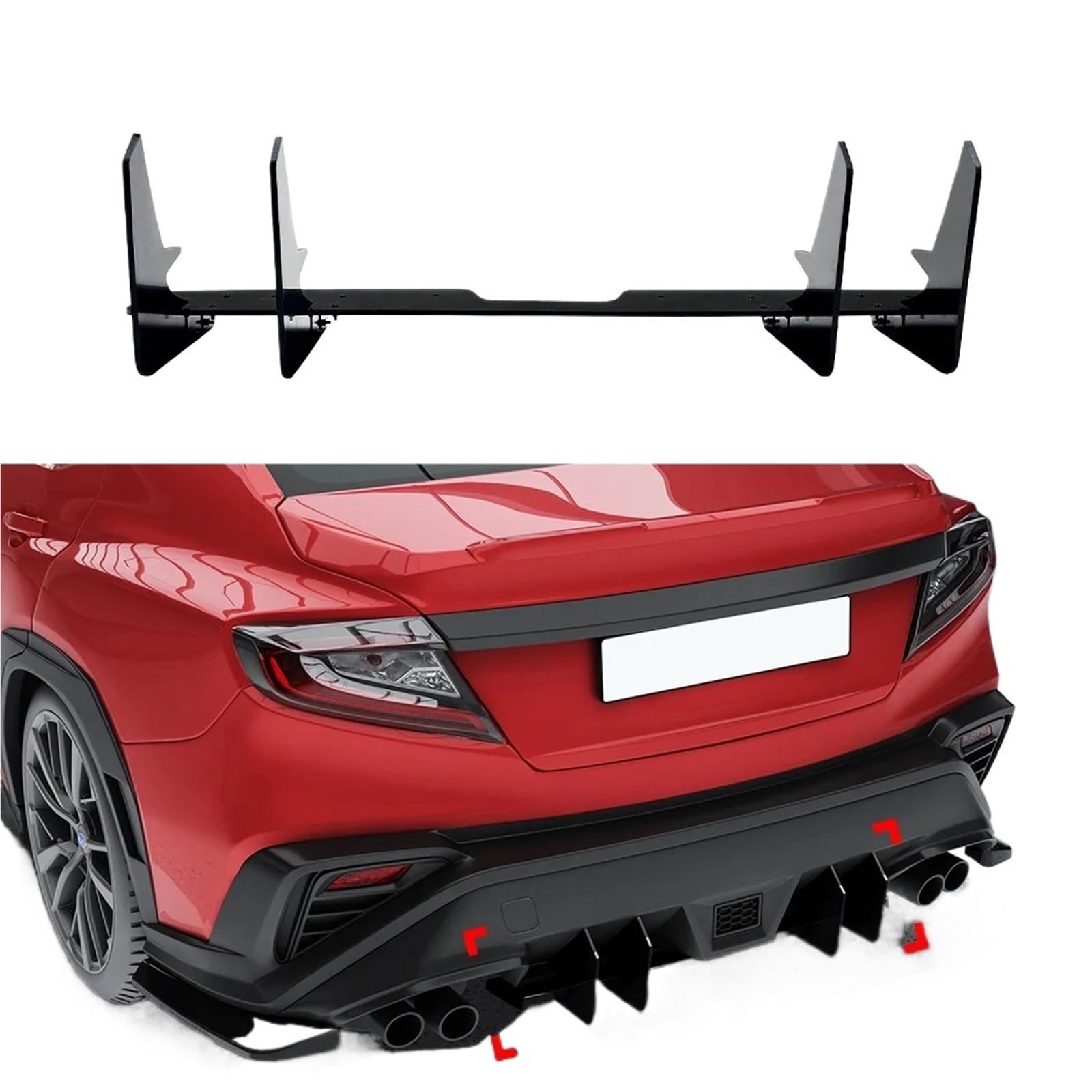 Varis Arising-II Rear Side Splitter Fin Set for VA Subaru WRX