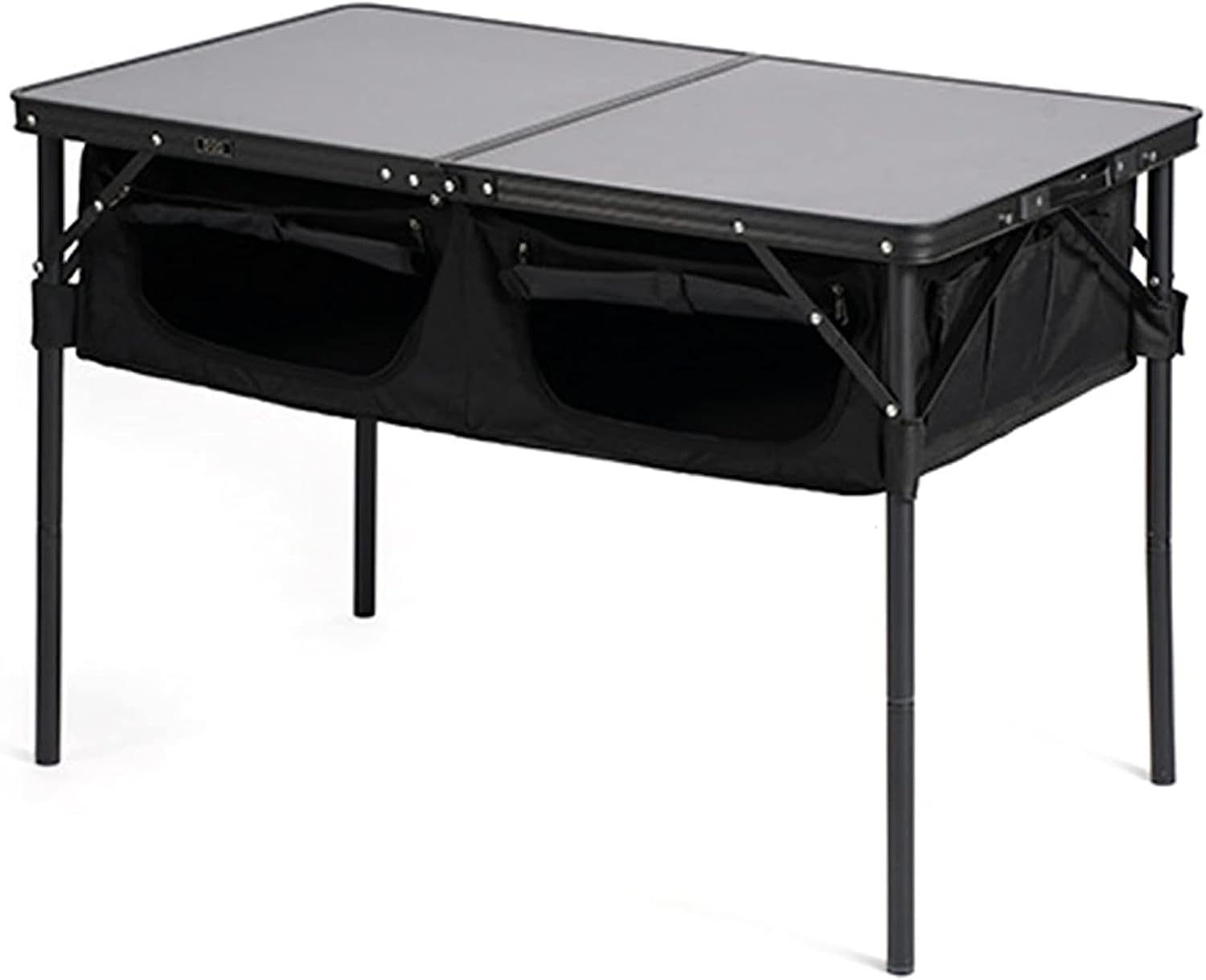Camping Tables Outdoor Folding Table in Aluminum with Storage Space Adjustable Portable Picnic Table for Camp Garden BBQ Party