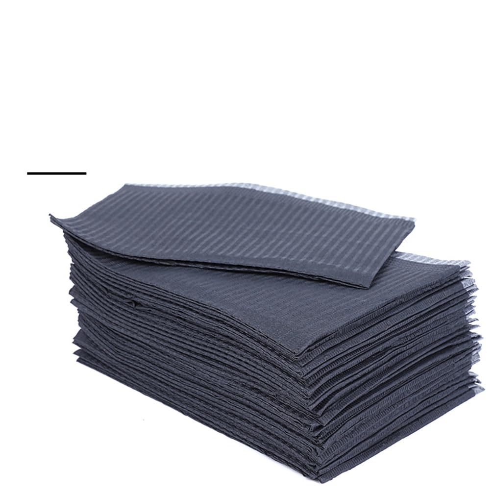 Nappe jetable de Nettoyage de Tatouage, napperon Non tissé de Tatouage, Chiffon Anti-poussière de Nettoyage d'établi, 45x33cm, 125 pièces/boîte (Noir)