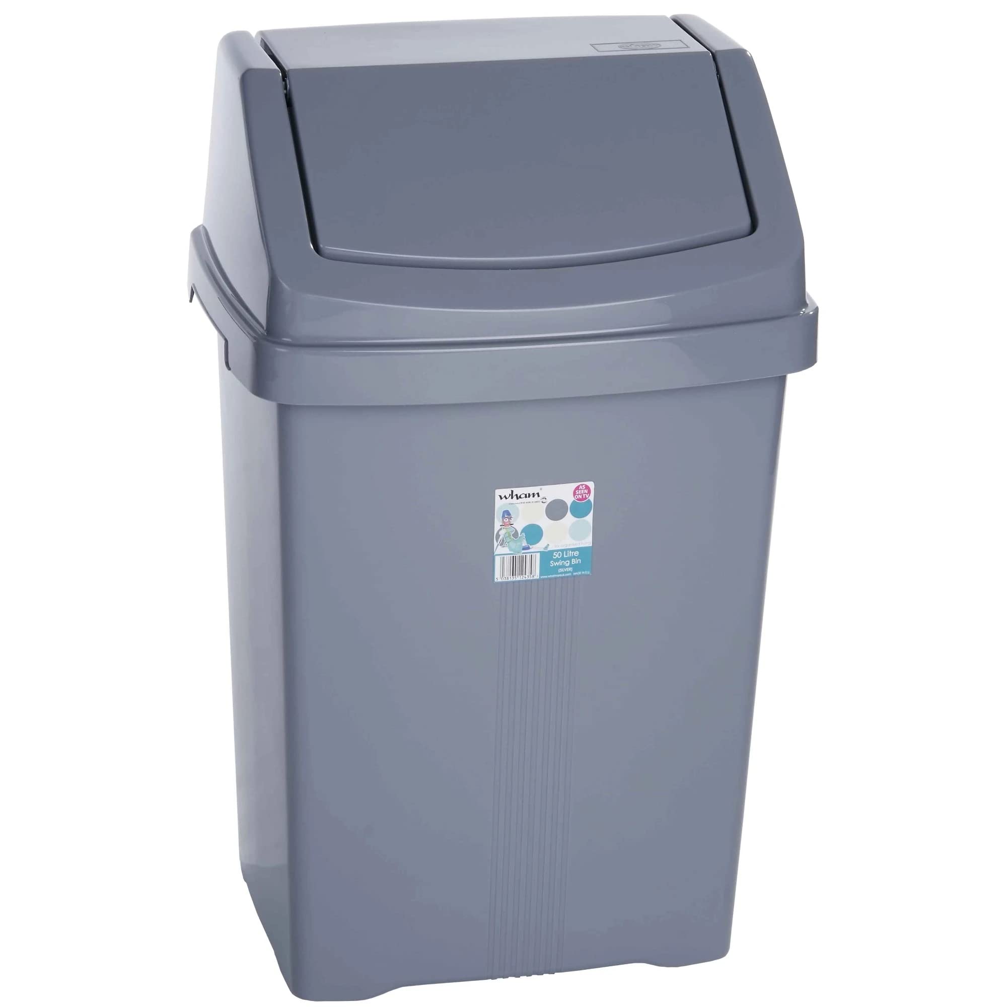 Wham Casa 50L Swing Bin (Silver 2)